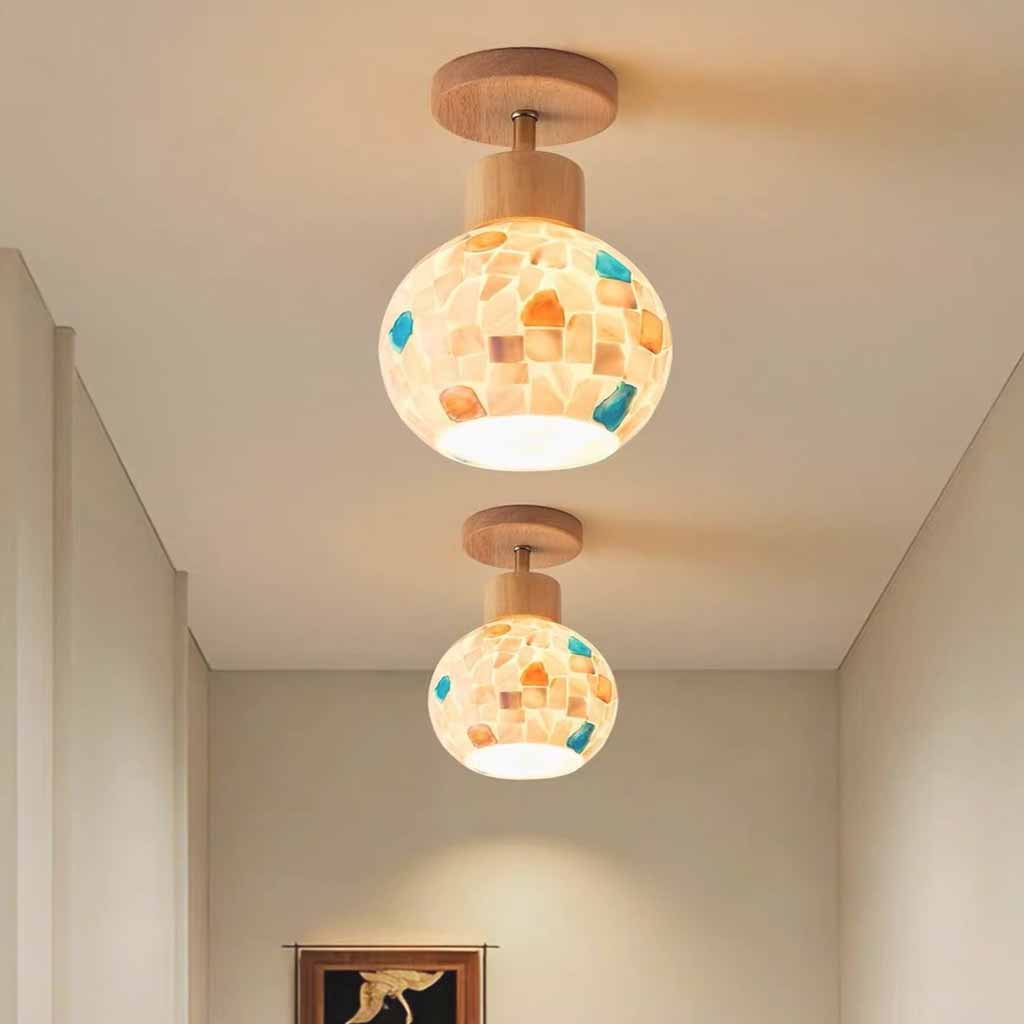 Seashell Ball Ceiling Light LED Semi-Flush Mount