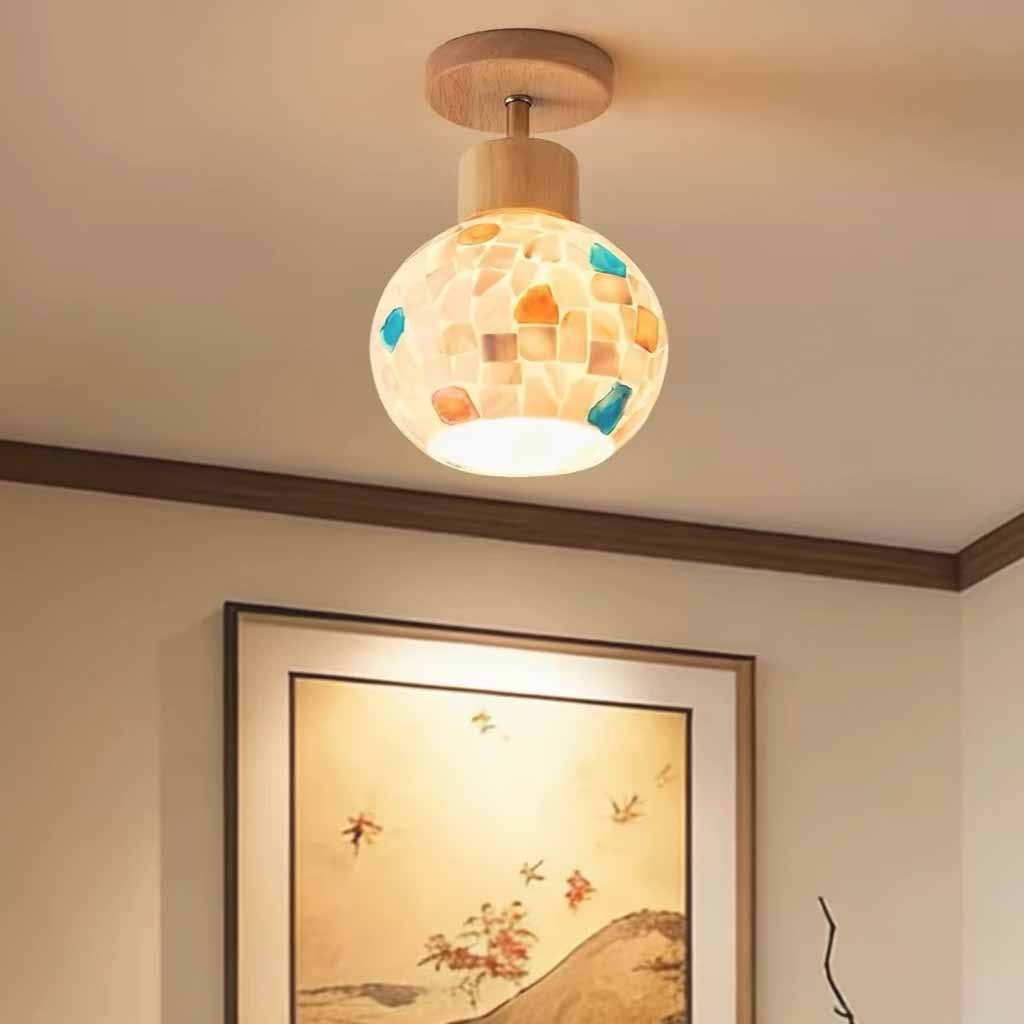 Seashell Ball Ceiling Light LED Semi-Flush Mount