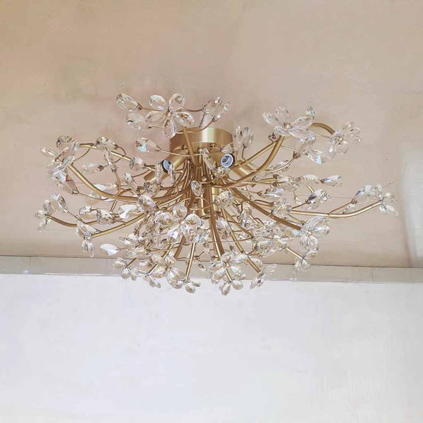 Crystal Ceiling Light Luxury Branch Semi-Flush