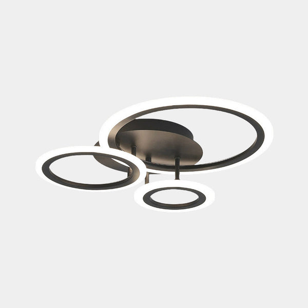 Semi-Flush Mount Ceiling Light Geometric LED Dimmable, Black