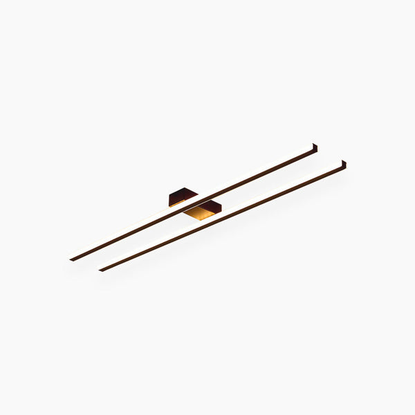 Semi-Flush Mount Ceiling Light Minimalist Dual Bar Linear LED, 3 Colors