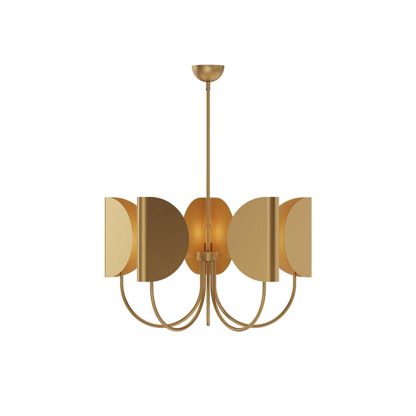 Unoryra Traditional Leaf Brass Fabric Chandelier