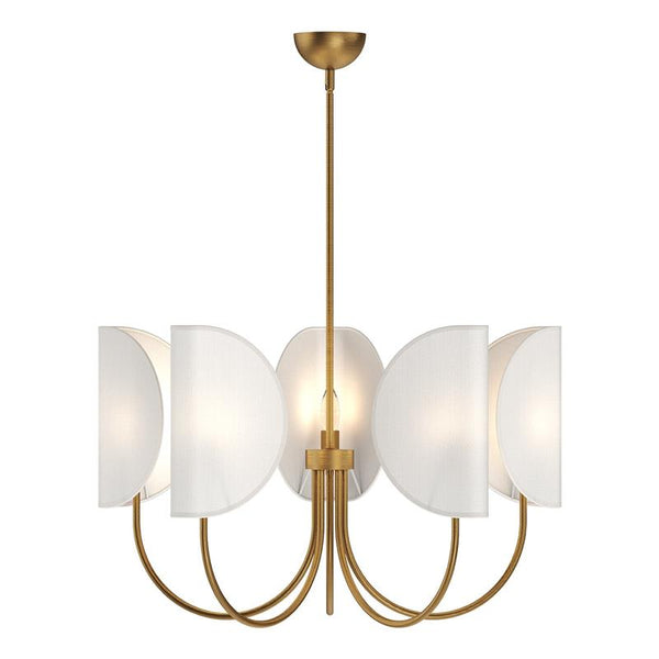 Unoryra Traditional Leaf Brass Fabric Chandelier
