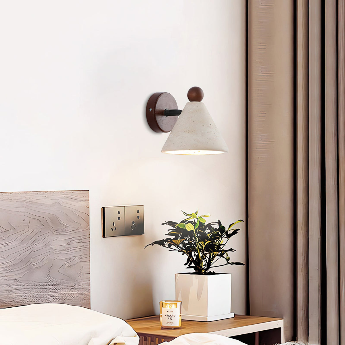 Basil Travertine Wall Light