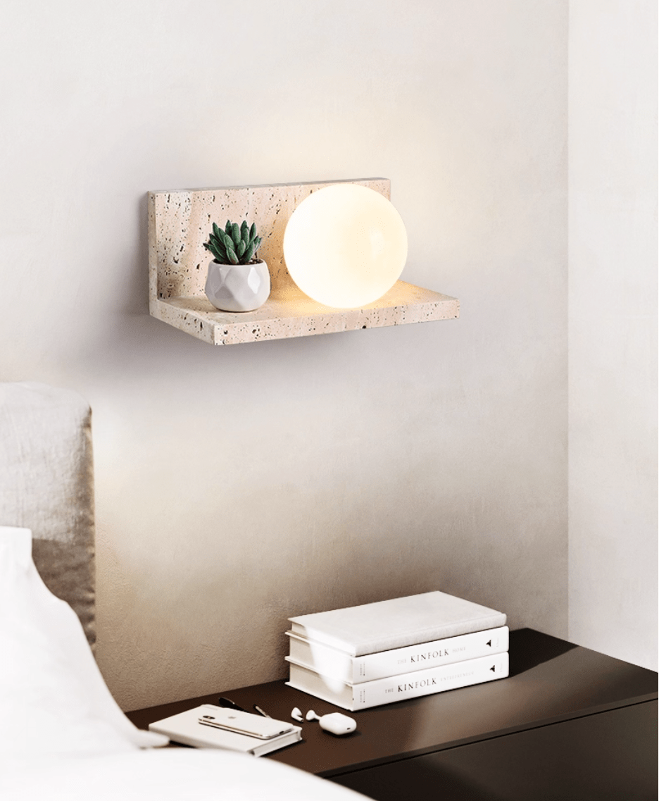 Shelf Travertine Sconce
