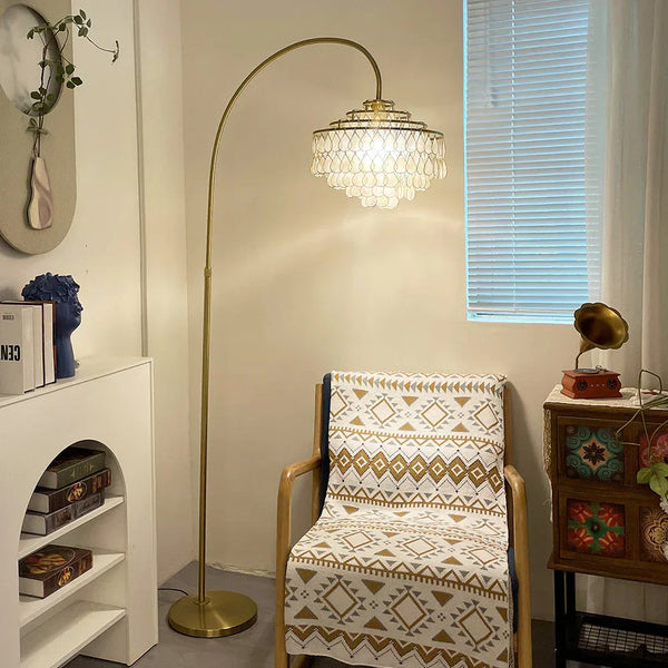 Shell Teardrops Arc Floor Lamp