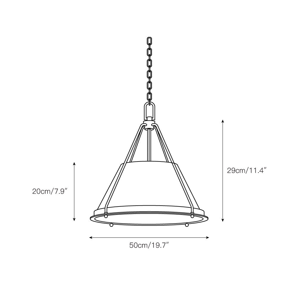 Umira Vintage Industrial Fabric Pendant Light