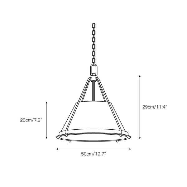 Umira Vintage Industrial Fabric Pendant Light