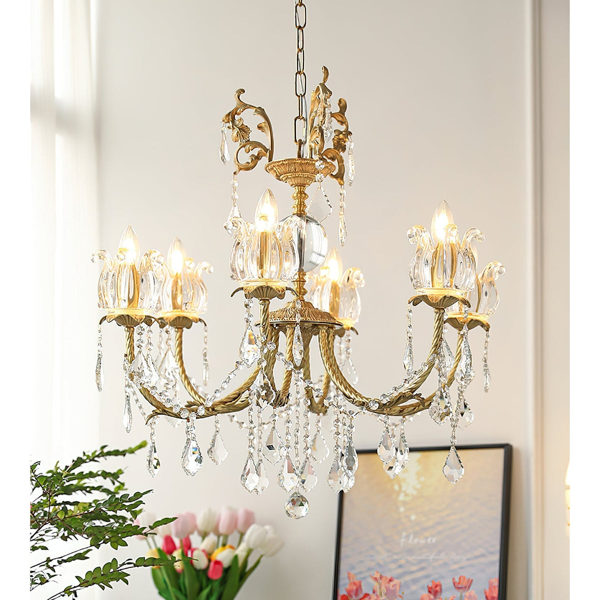 Evynyra Postmodern Luxury Brass Crystal Chandelier