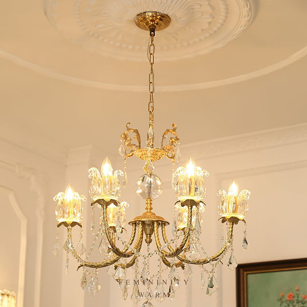 Evynyra Postmodern Luxury Brass Crystal Chandelier