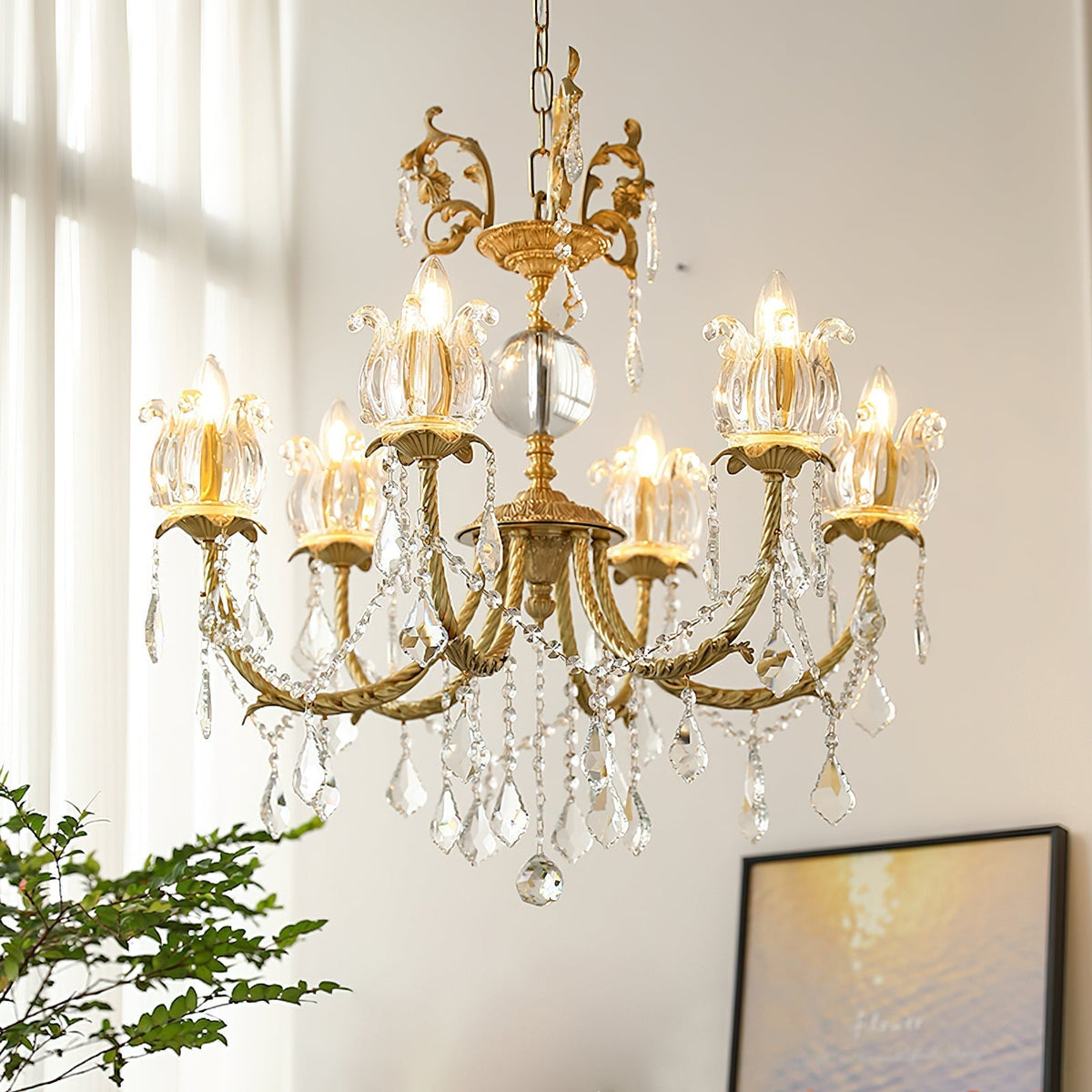 Evynyra Postmodern Luxury Brass Crystal Chandelier