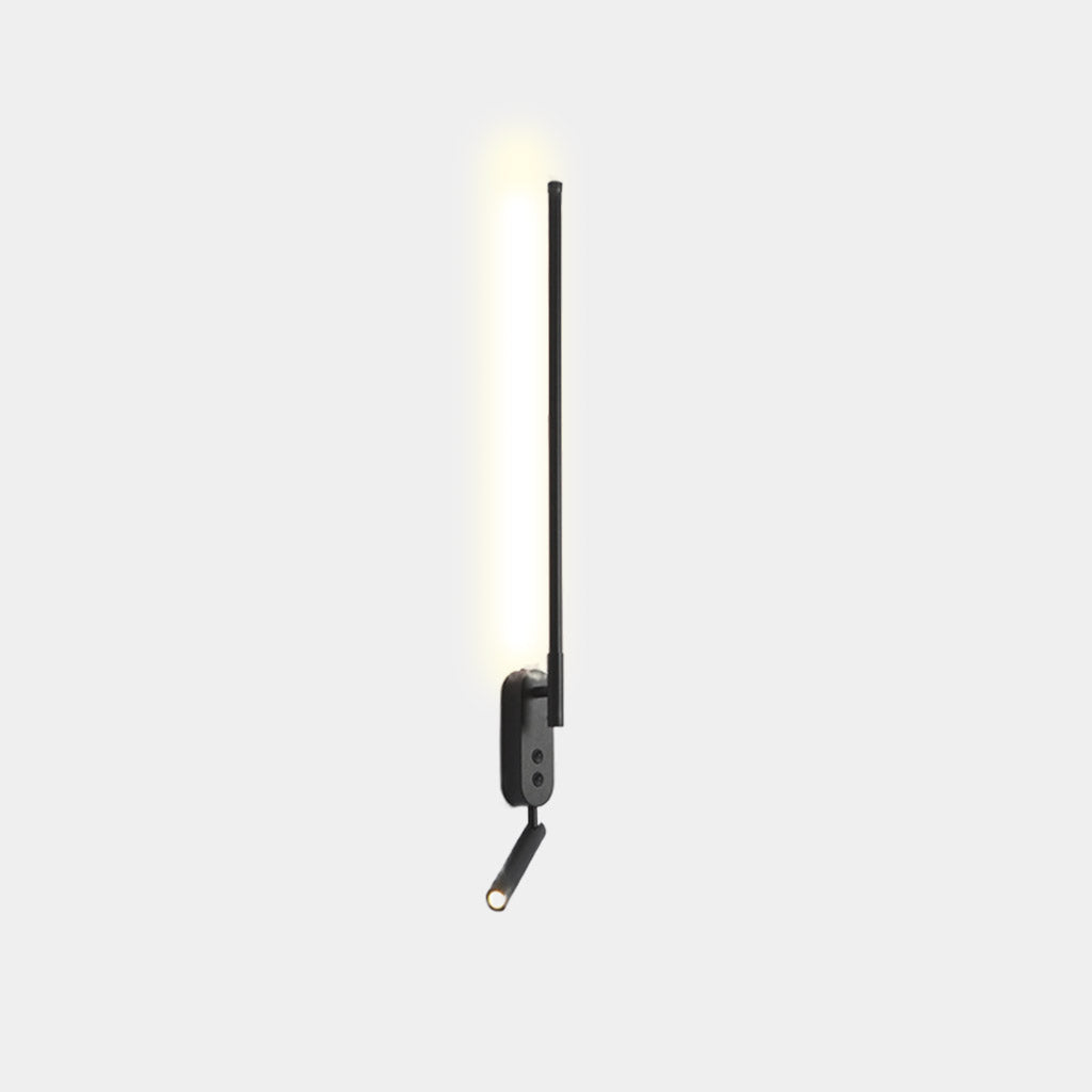 Slim LED Wall Lamp with Adjustable Spotlight, Black / White