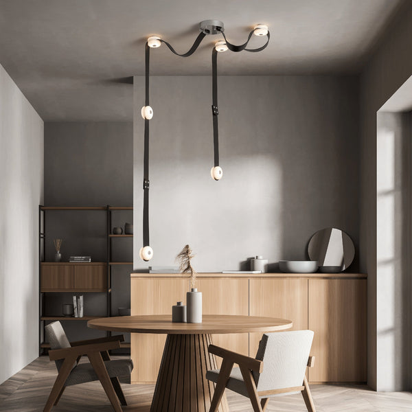 Elraearis LED Leather Alabaster Chandelier