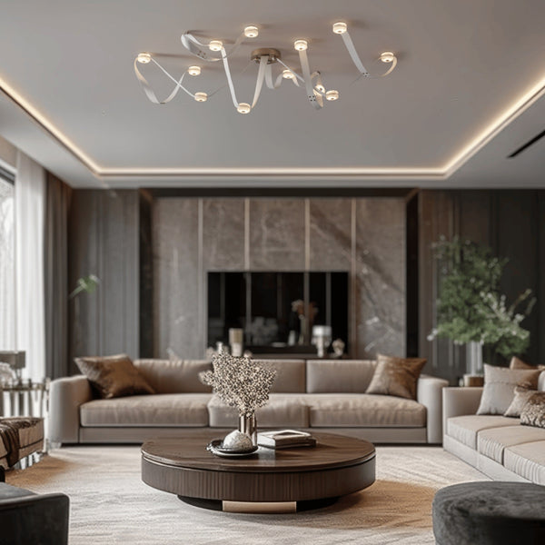Elraearis LED Leather Alabaster Chandelier