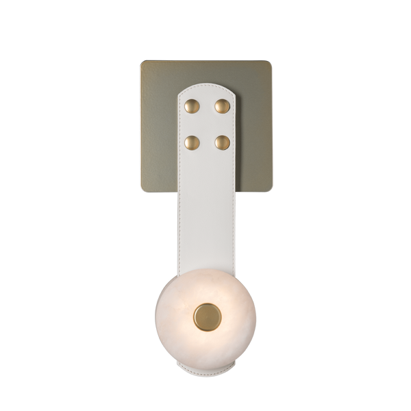 Evsore LED Leather Alabaster Sconce Wall Lamp