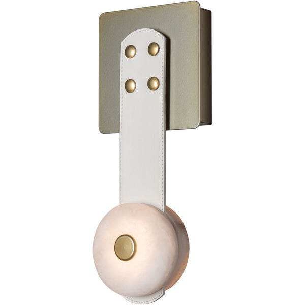 Evsore LED Leather Alabaster Sconce Wall Lamp