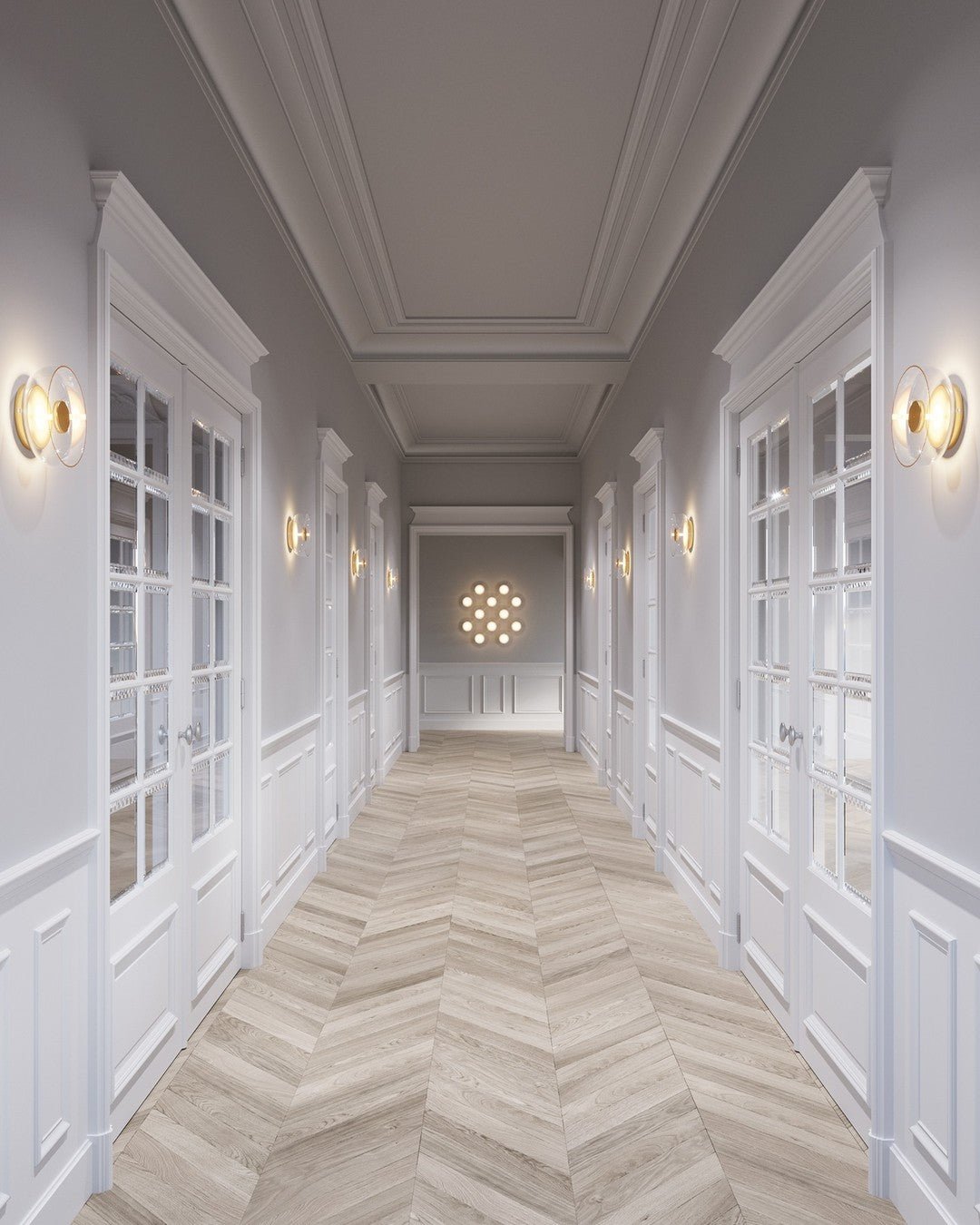 Aether Brass Glass Wall Light