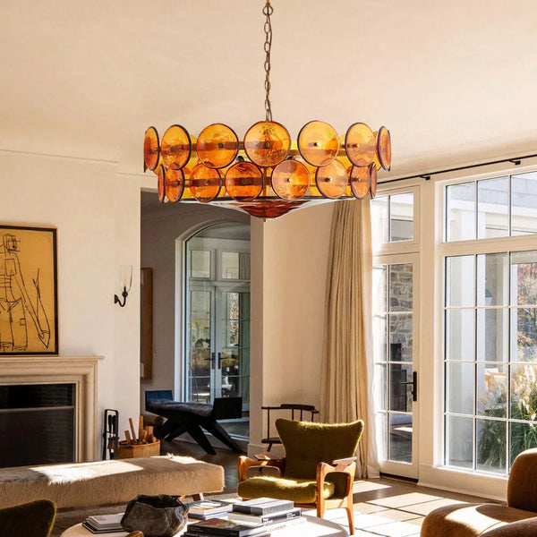 Solaris Disc Glass Chandelier