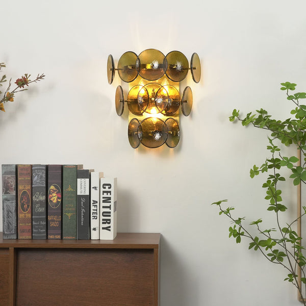 Solaris Disc Hammered Glass Wall Lamp