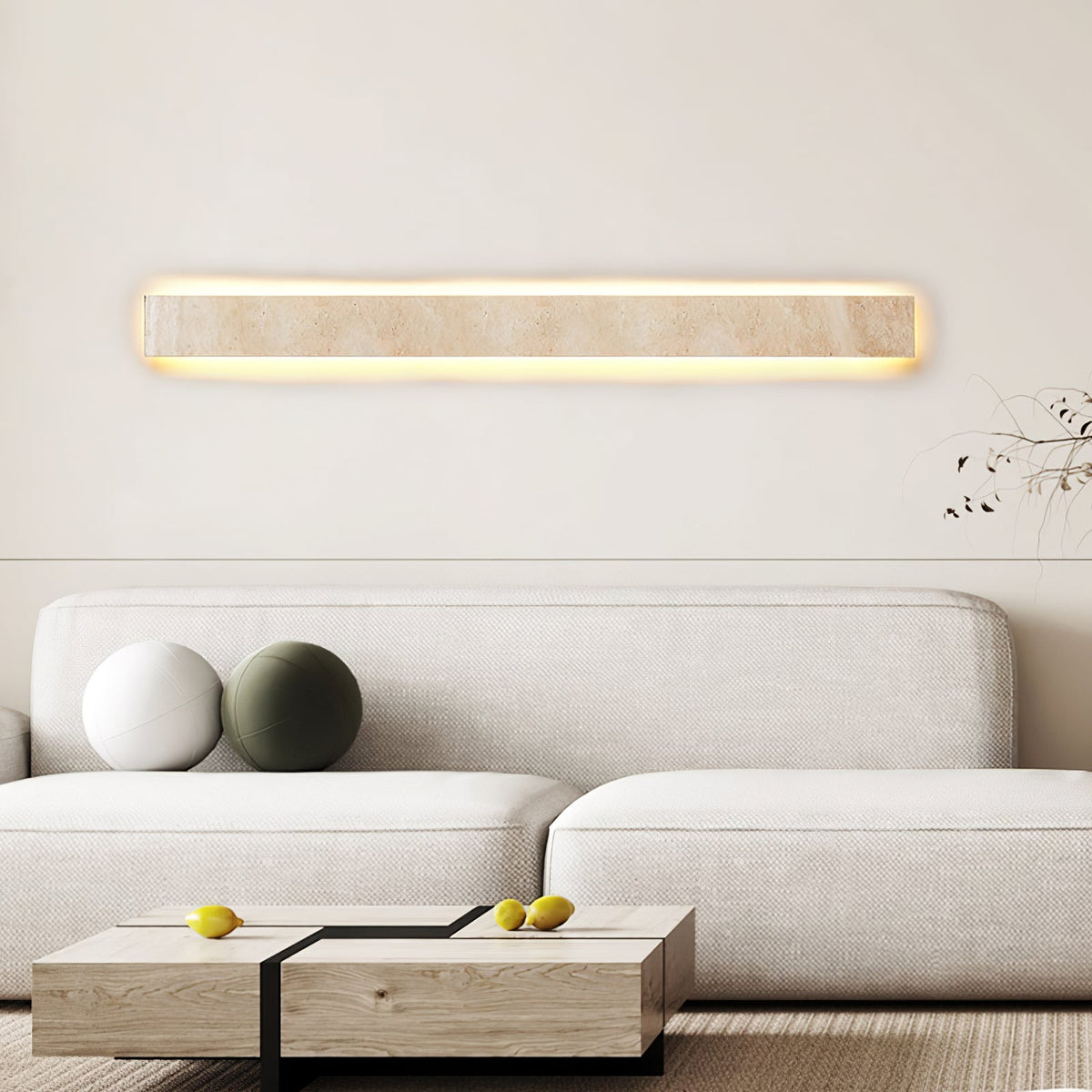 Rectangle Solace Travertine Beam Wall Light