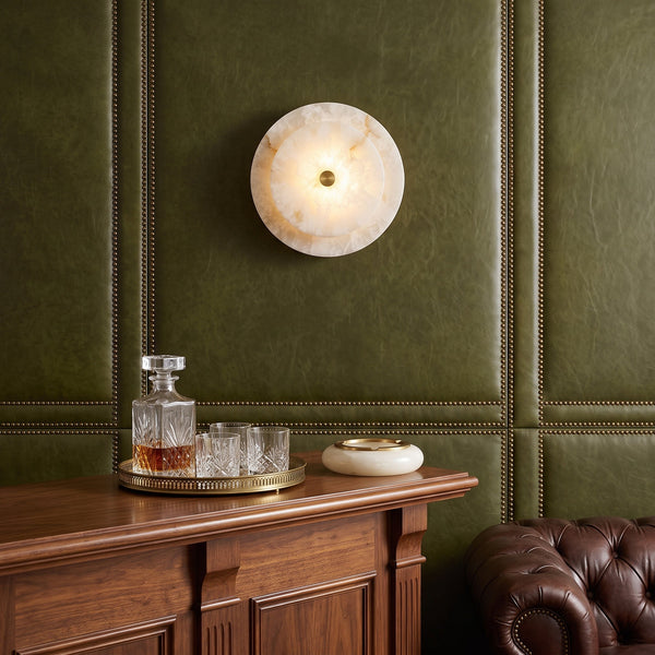 Ravelford Disc Alabaster Wall Sconce