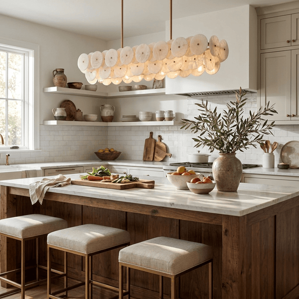 Sorrel Linear Alabaster Disc Chandelier
