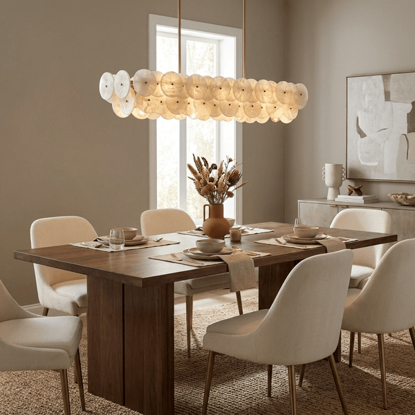 Sorrel Linear Alabaster Disc Chandelier