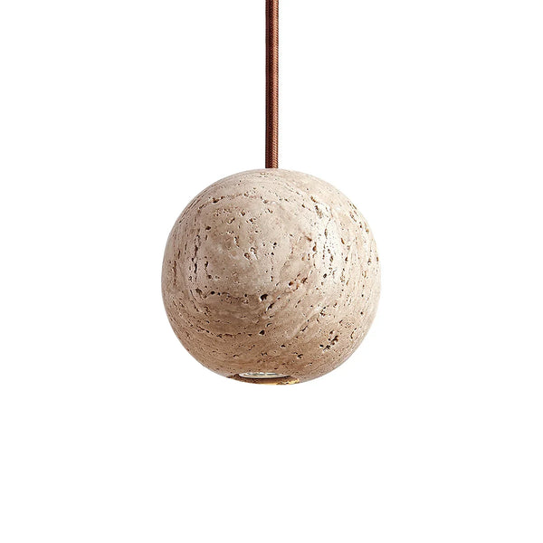 Spherical Cassia Travertine Pendant Light