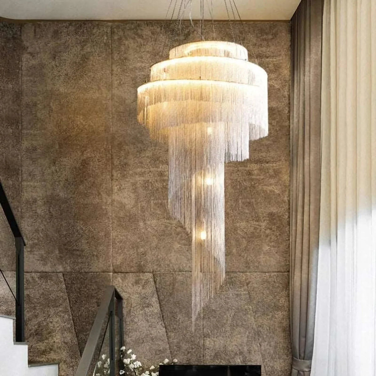 Spiral Tassel Chandelier