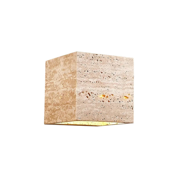 Square Rectangular Travertine Wall Lamp
