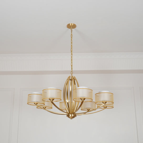 Lyvelus Postmodern Luxury Brass Fabric Chandelier