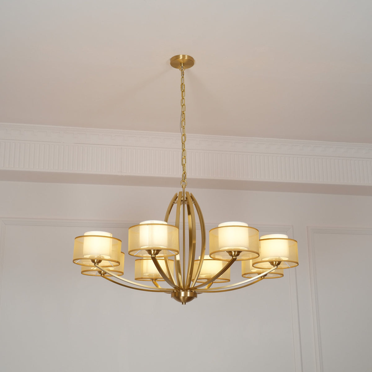 Lyvelus Postmodern Luxury Brass Fabric Chandelier