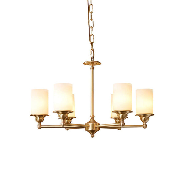 Idorara Postmodern Luxury Brass Glass Chandelier