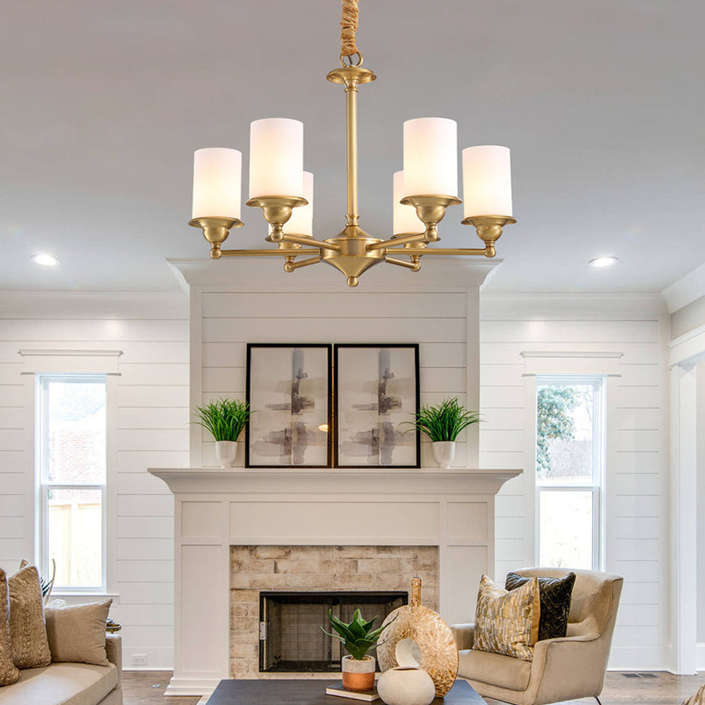 Idorara Postmodern Luxury Brass Glass Chandelier