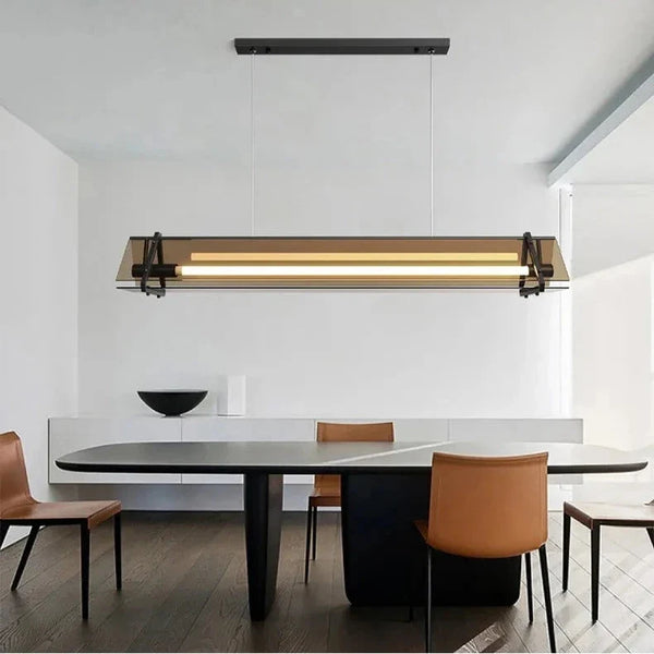 Susi Modern Linear Pendant Lamp Over Dining Table