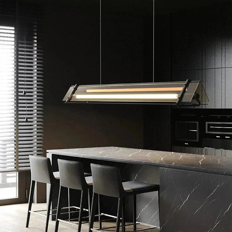 Susi Modern Linear Pendant Lamp Over Dining Table