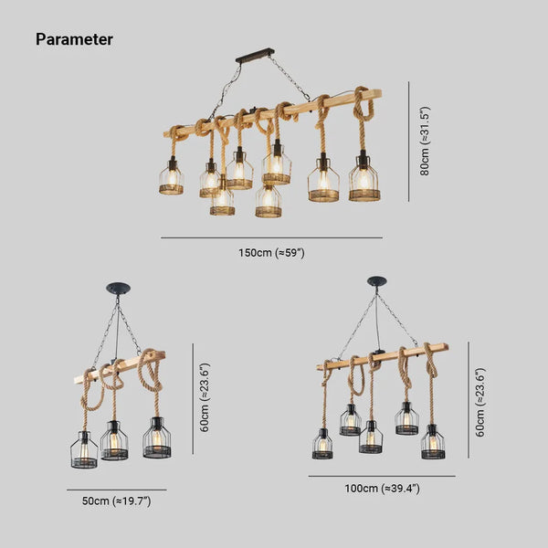Arove Pendant Lamp Hemp Rope Industrial