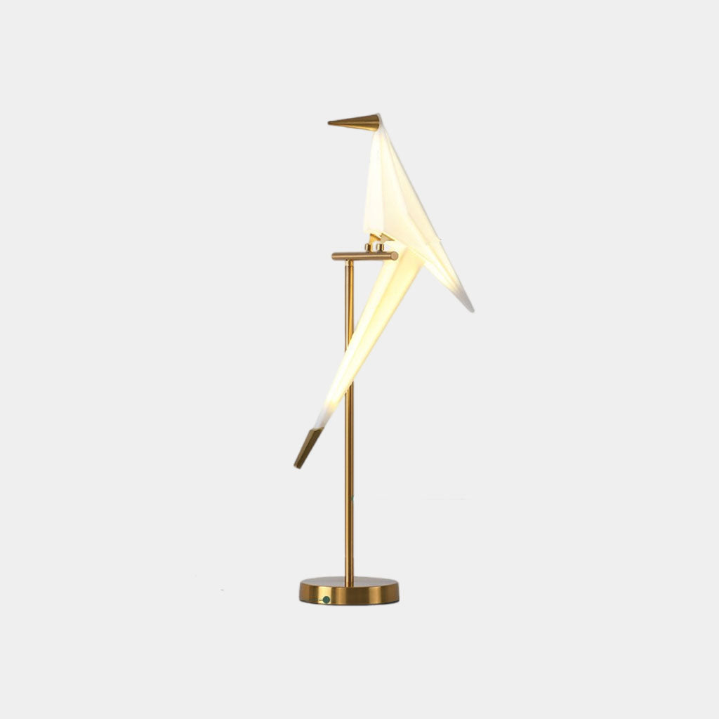 Table Lamp Decorative Bird Crane LED, Black / Gold