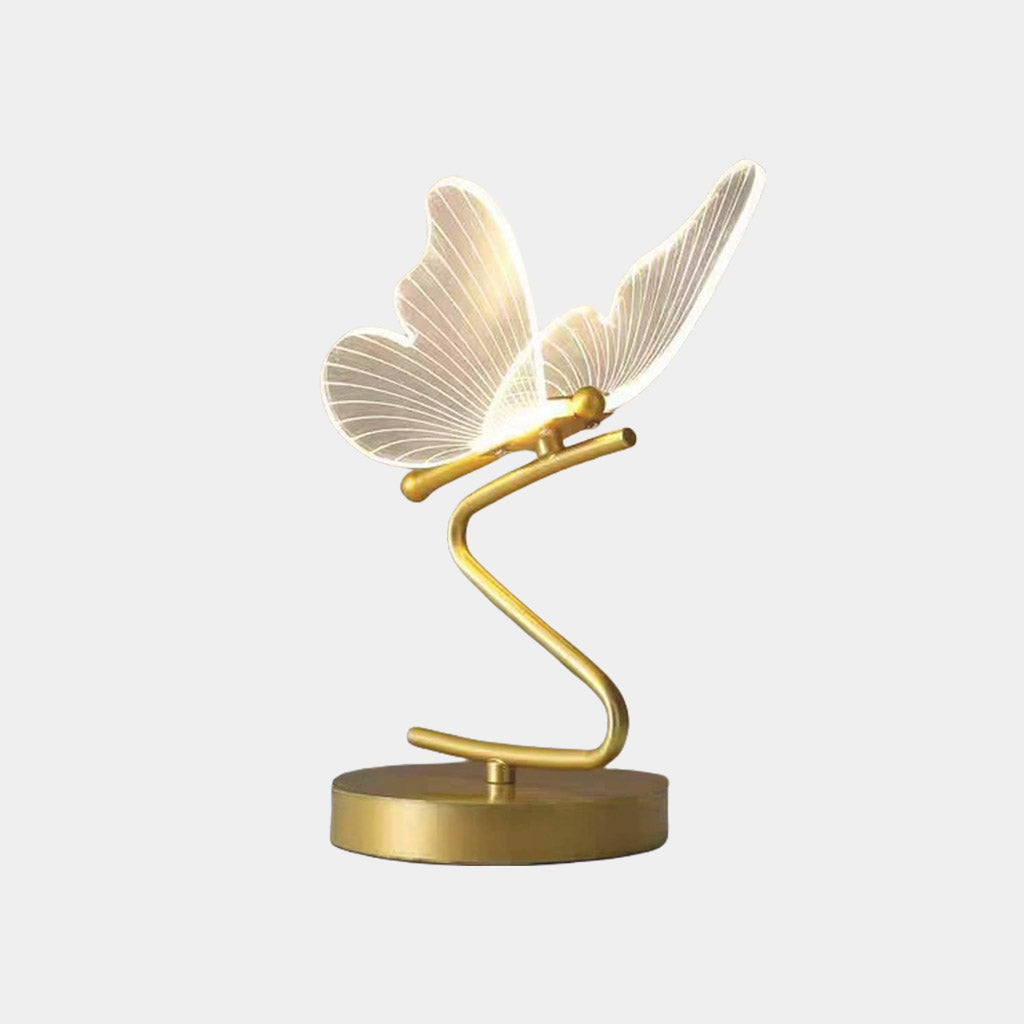 Table Lamp Modern Art Deco Acrylic Butterfly LED, Gold