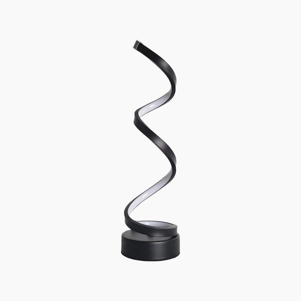 Table Lamp Minimalist Unique Spiral LED, White / Black