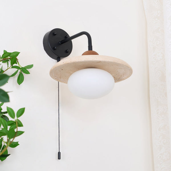 Tavivette Travertine Wall Light Pull Chain Switch
