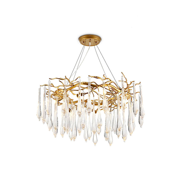 Teardrop Round Crystal Chandelier