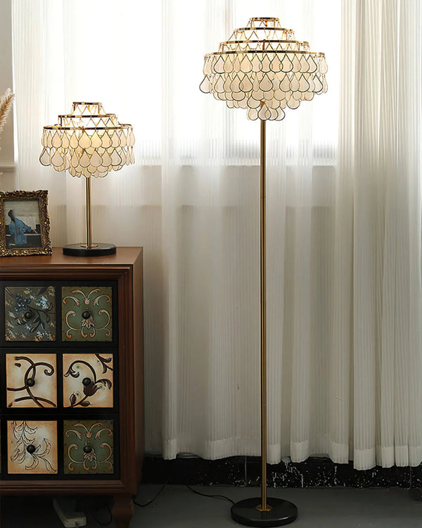 Teardrops Capiz Floor Lamp