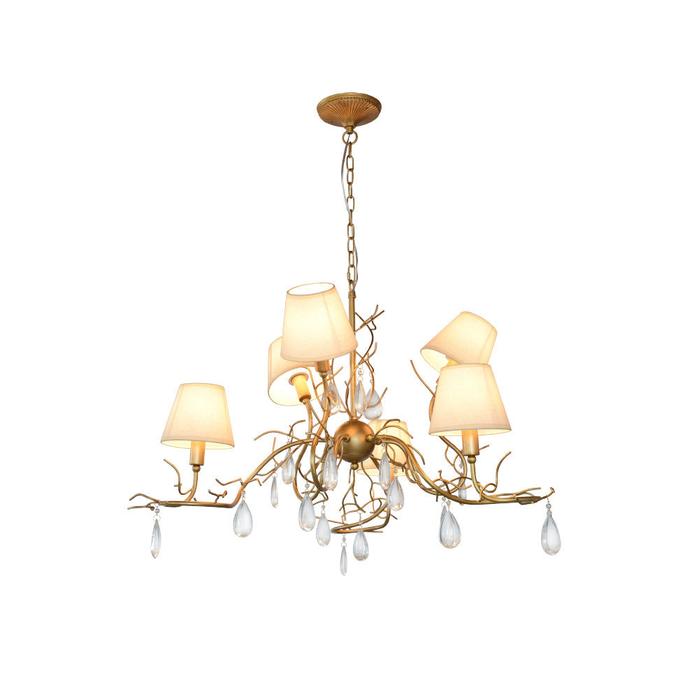 Olsolan Postmodern Luxury Fabric Crystal Chandelier