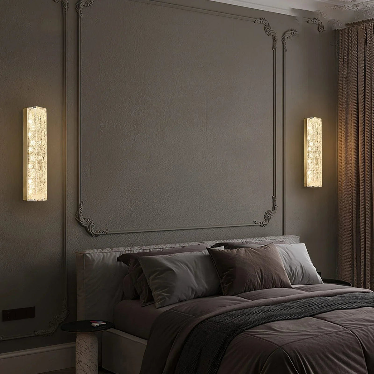 Travertine Stein Lange Long Strip Wall Sconce