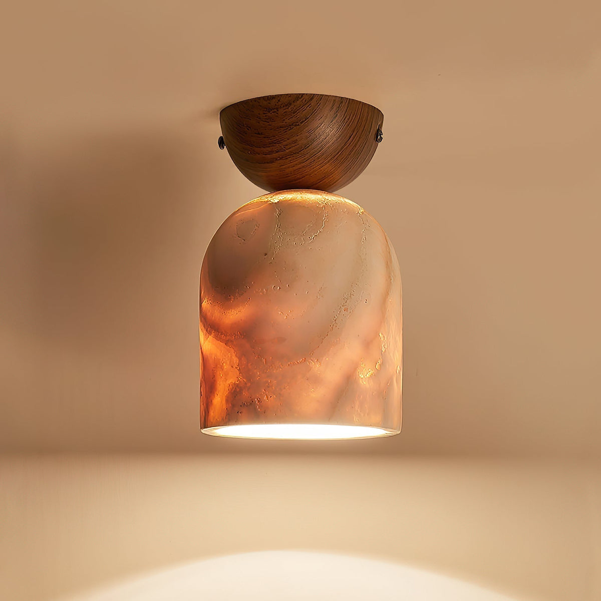 Vezorus Cone Travertine Ceiling Lamp