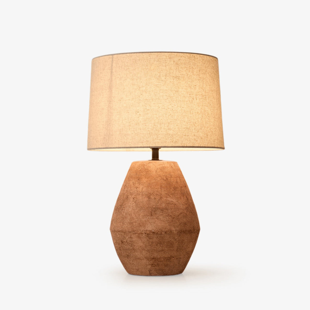 Textured Terracotta Toned Table Lamp