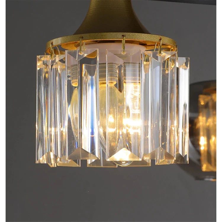 Tia Crystal Glass Globe Multi Light Chandelier