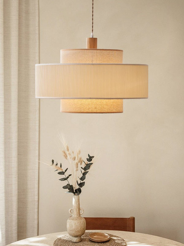 Tiered Linen Pendant Lamp