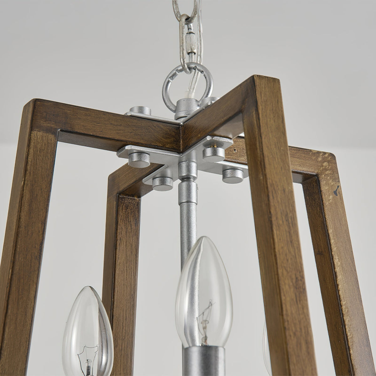 Tinsley Vintage Open Frame Wood Pendant Lamp